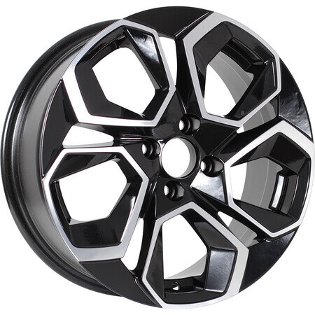 Диск Kdw Kd1620 16x6.50 4x100 ET45 DIA60.10 BLACK_FRONT_POLISHED
