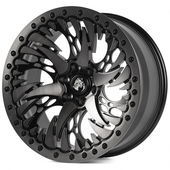 Диск Skill Sv347-Sv483 22x10 6x139.70 ET-10 DIA77.80 ЧЁРНЫЙ МАТОВЫЙ + ПОЛИРОВАННЫЕ СПИЦЫ + МАТОВЫЙ ТЁМН