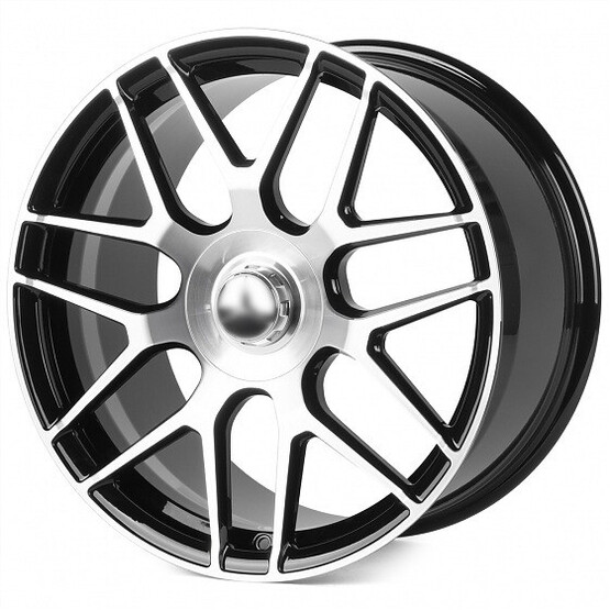 Диск Forged Sl187-Sv435 20x9 5x112 ET34 DIA66.60 ЧЁРНЫЙ ГЛЯНЦЕВЫЙ + ПОЛИРОВАННЫЕ СПИЦЫ