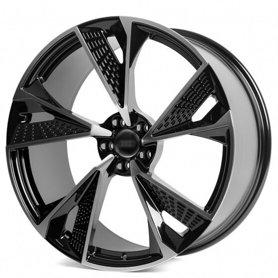 Диск Forged Sl685-Sb563 20x9 5x112 ET28 DIA66.50 ЧЁРНЫЙ ГЛЯНЦЕВЫЙ + ПОЛИРОВАННЫЕ СПИЦЫ